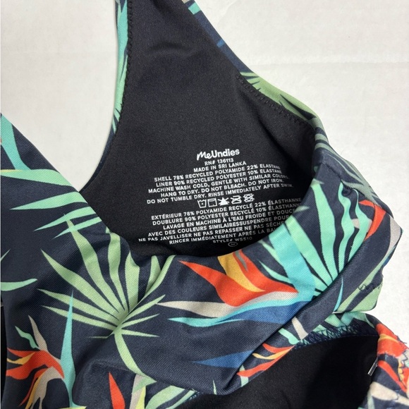 MeUndies Blue Flower of Paradise Swim Suit Top and Bikini Bottom - Picture 3 of 4
